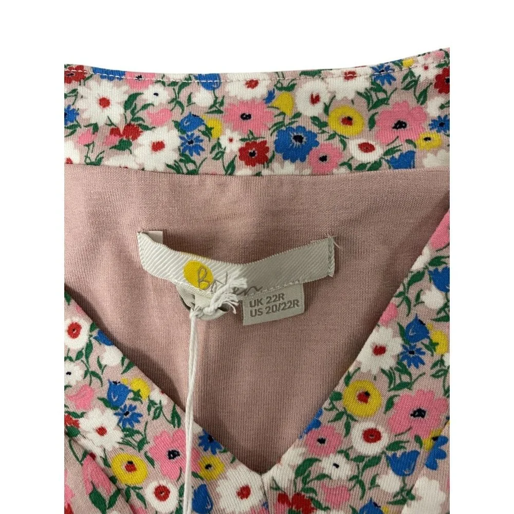 Boden Womens Eva Jersey Midi Dress UK 22R US 20 22 Pink Floral Preppy D0024 NWT_7